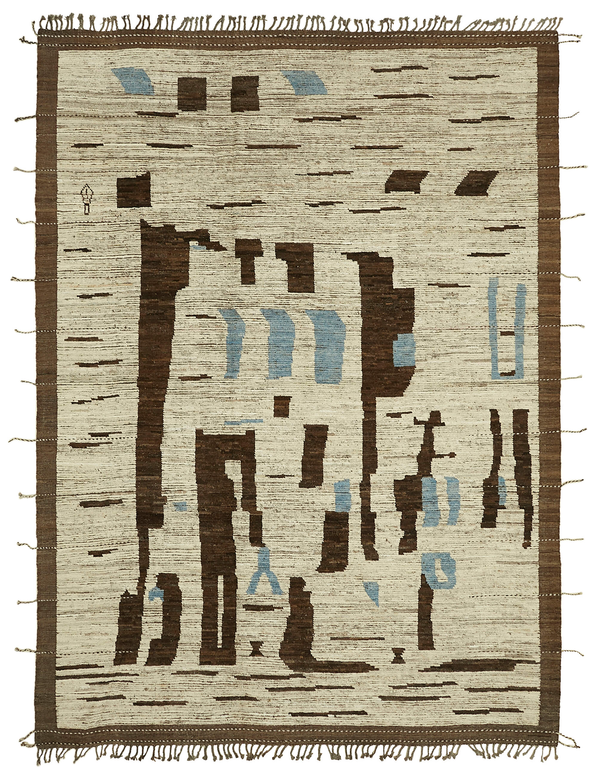 9x12 Beige Modern Tribal Rug - 45616