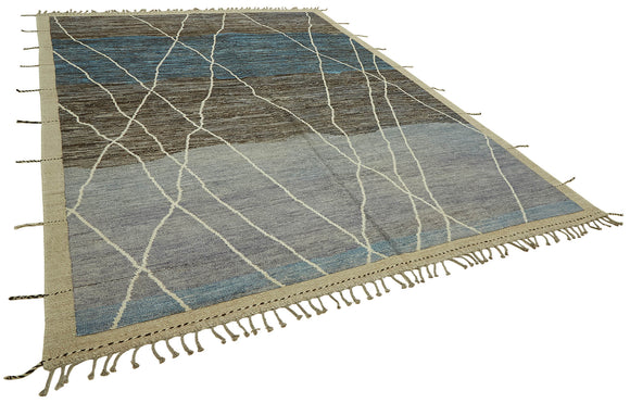 9x12 Blue Modern Tribal Rug - 45618
