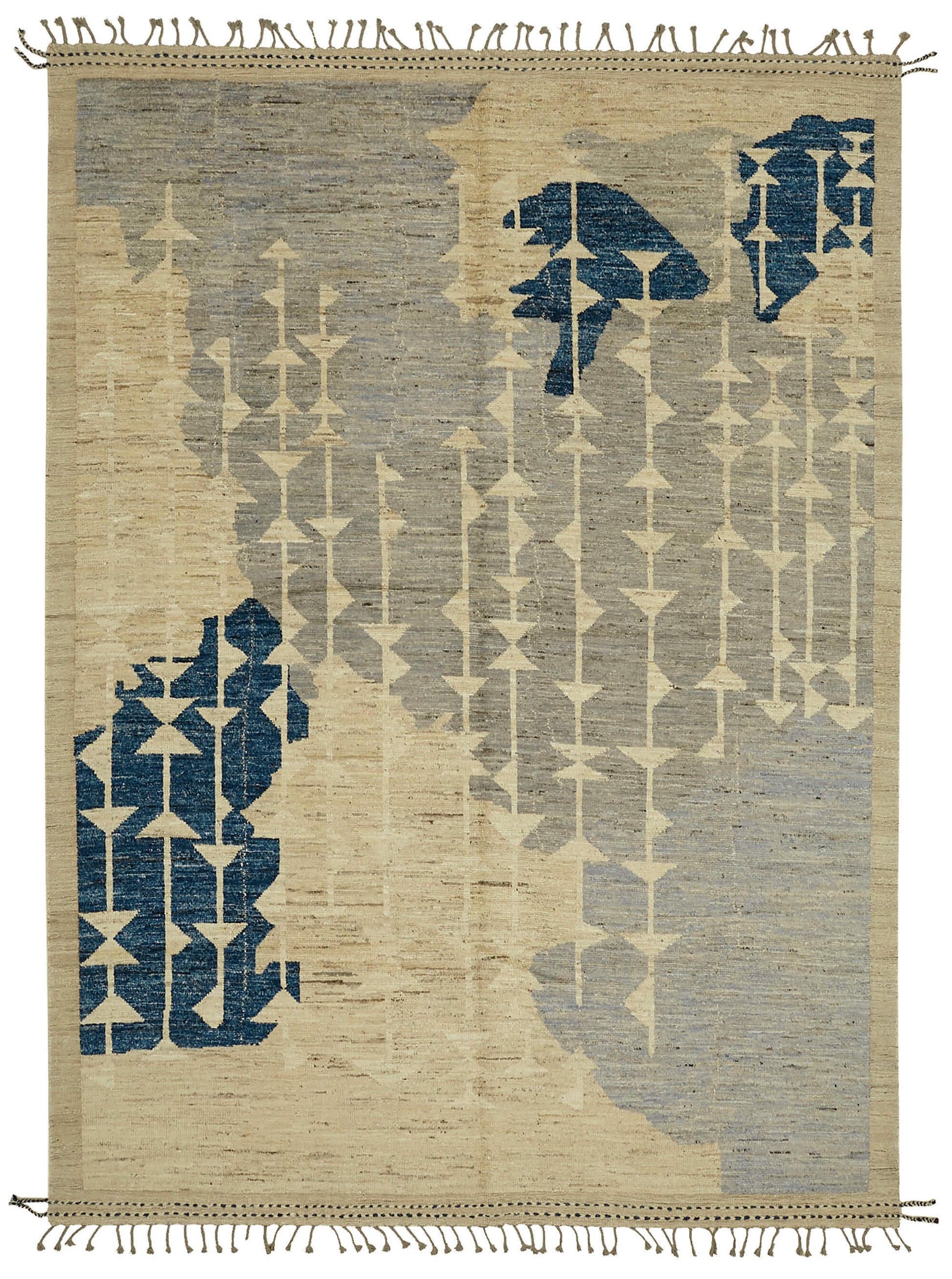 9x12 Beige Modern Tribal Rug - 45622