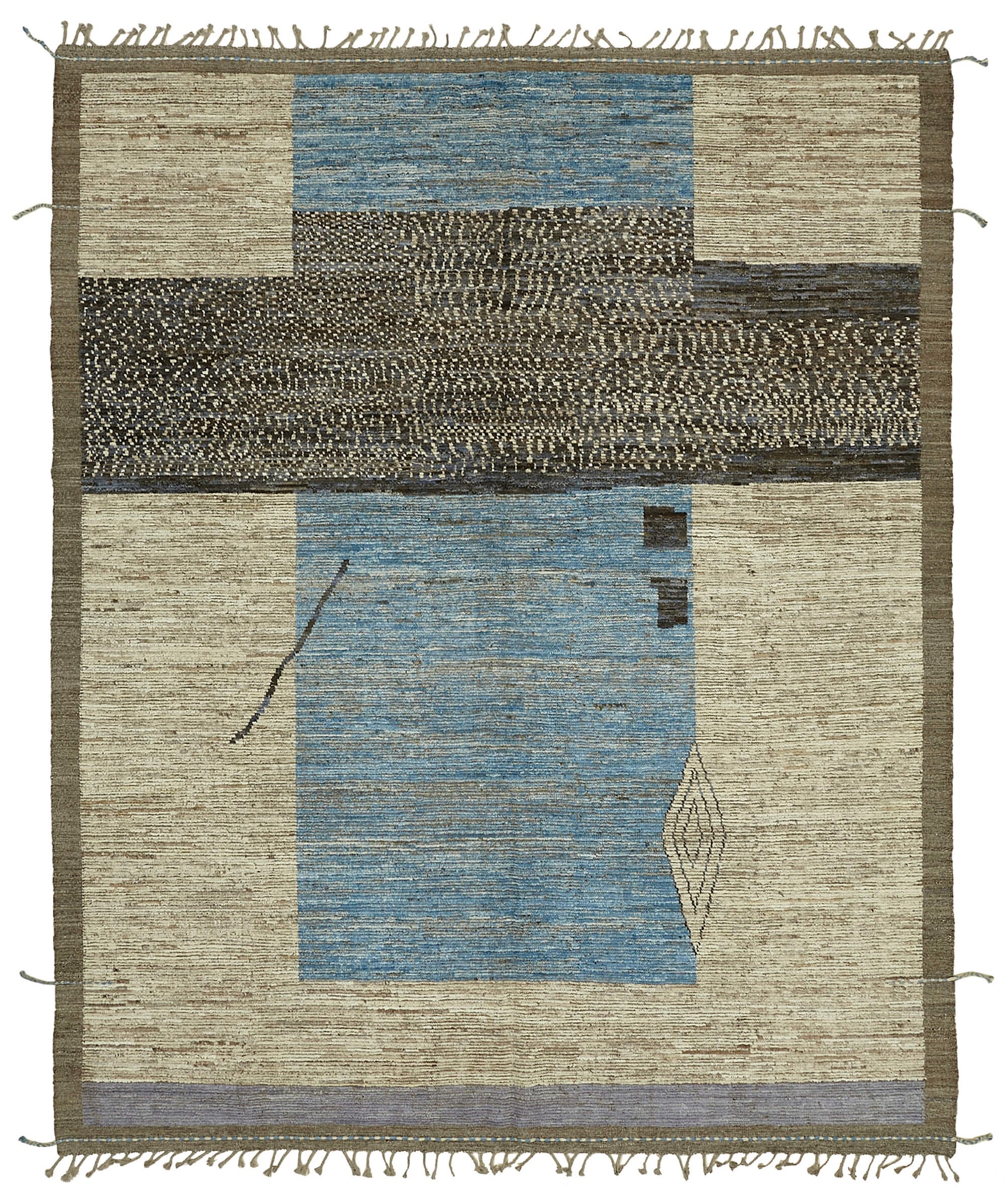 9x12 Beige Modern Tribal Rug - 45623