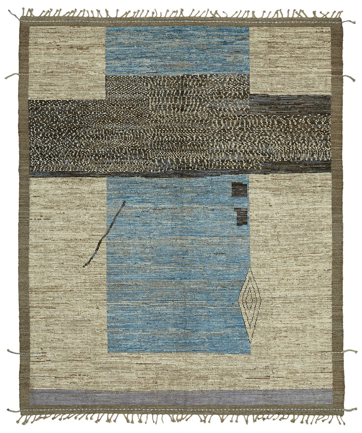 9x12 Beige Modern Tribal Rug - 45623