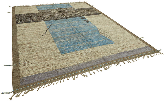 9x12 Beige Modern Tribal Rug - 45623