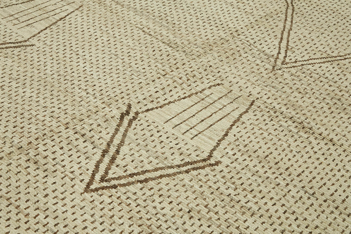 10x12 Beige Modern Tribal Rug - 45624