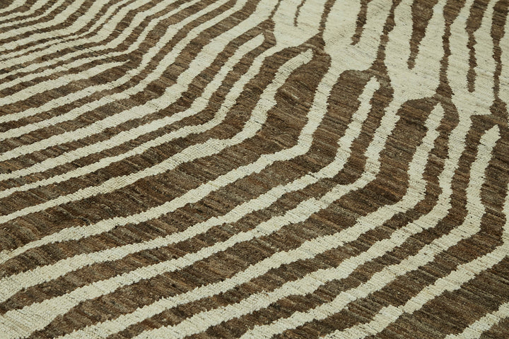 9x12 Brown Modern Tribal Rug - 45626