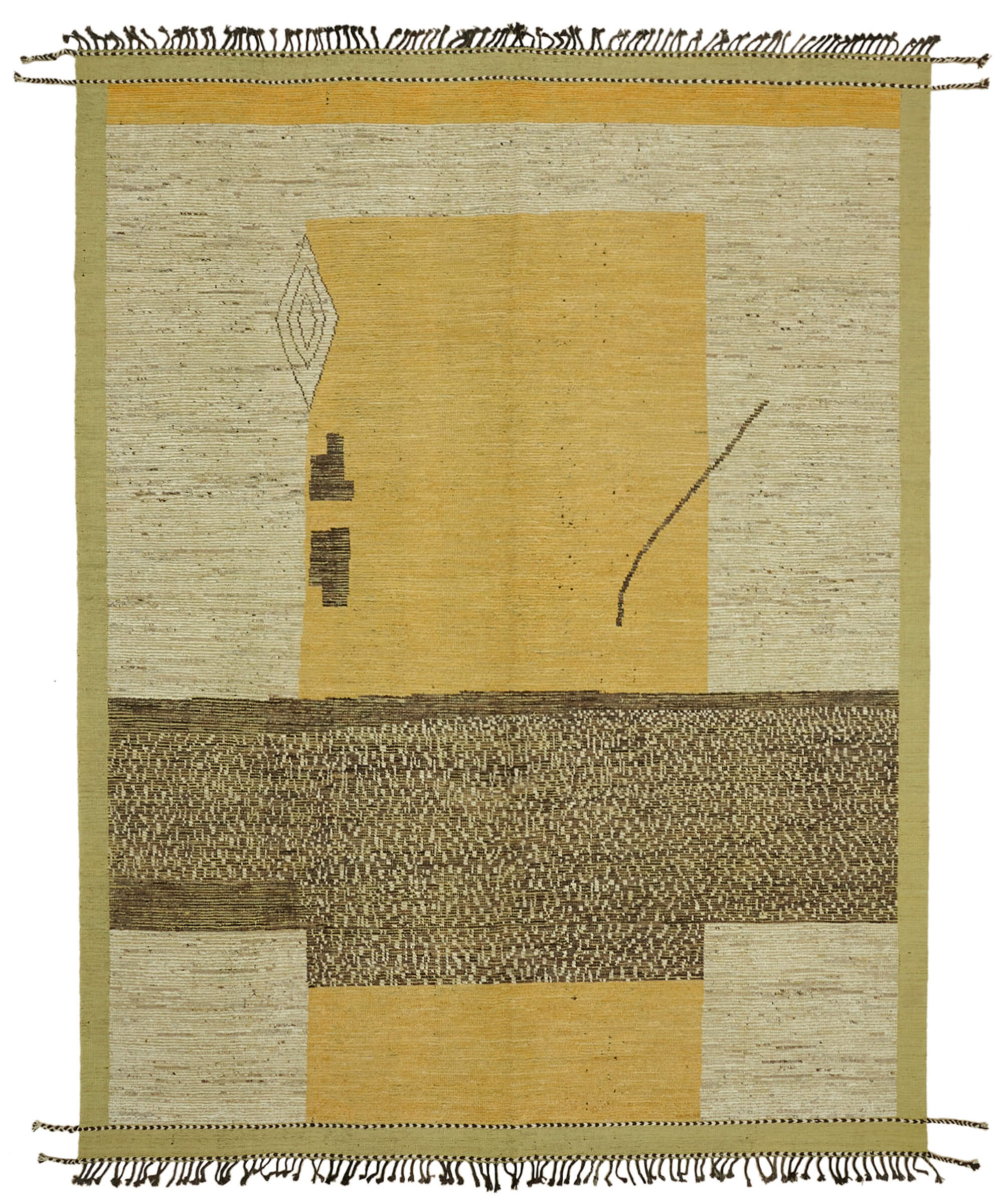 10x13 Beige Modern Tribal Rug - 45627