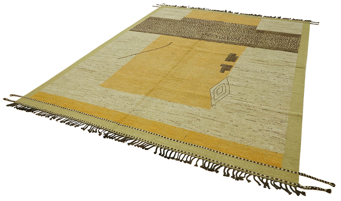 10x13 Beige Modern Tribal Rug - 45627