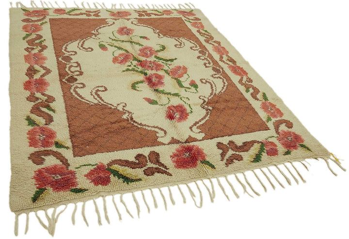 6x7 Beige Vintage Tulu Rug - 45680