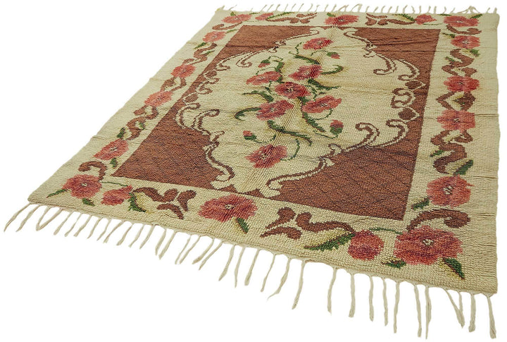 6x7 Beige Vintage Tulu Rug - 45680