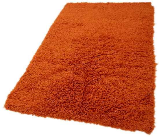 Temu Orange Rug 4x7 Orange Angora Wool Long Pile Turkish Area Rug 45697