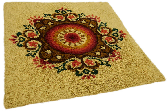 5x5 Beige Vintage Tulu Rug - 45730