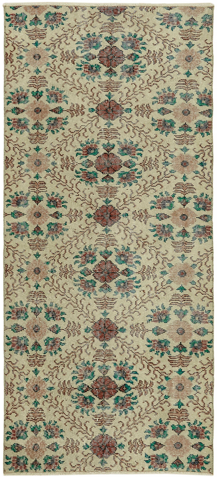 3x6 Beige Turkish Vintage Area Rug - 45739