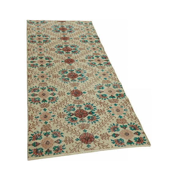 3x6 Beige Turkish Vintage Area Rug - 45739