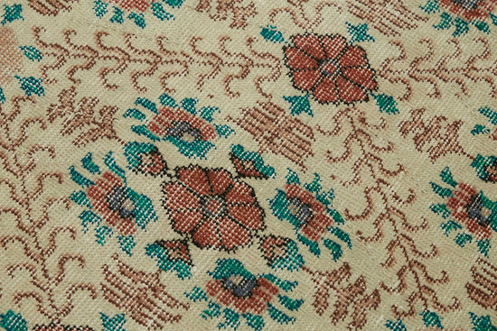 3x6 Beige Turkish Vintage Area Rug - 45739