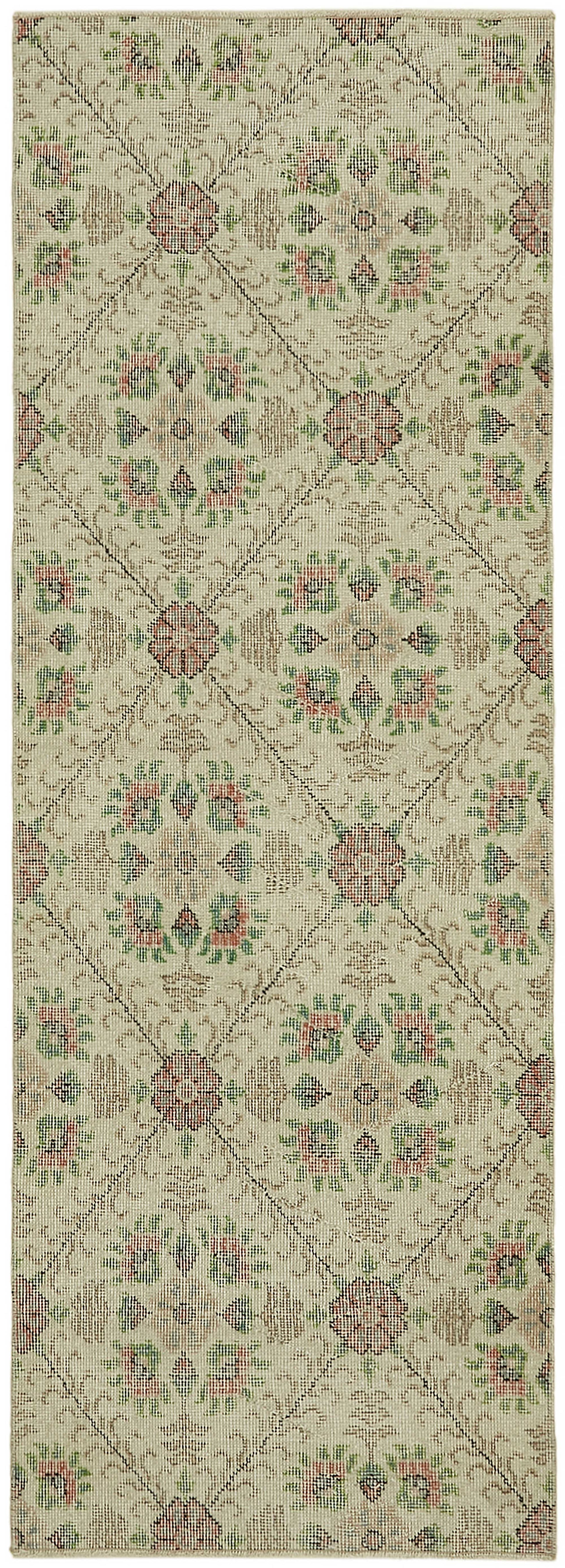 2x7 Beige Turkish Vintage Area Rug - 45740