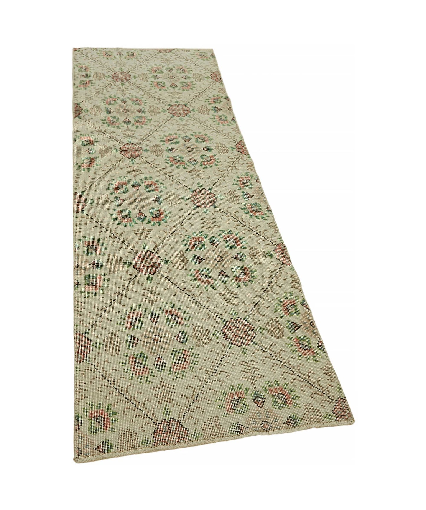 2x7 Beige Turkish Vintage Area Rug - 45740