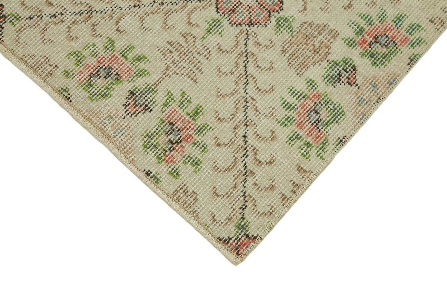 2x7 Beige Turkish Vintage Area Rug - 45740