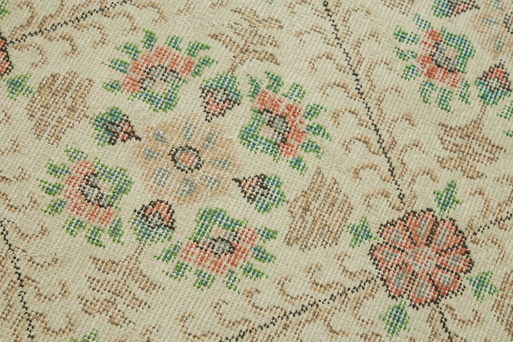 2x7 Beige Turkish Vintage Area Rug - 45740