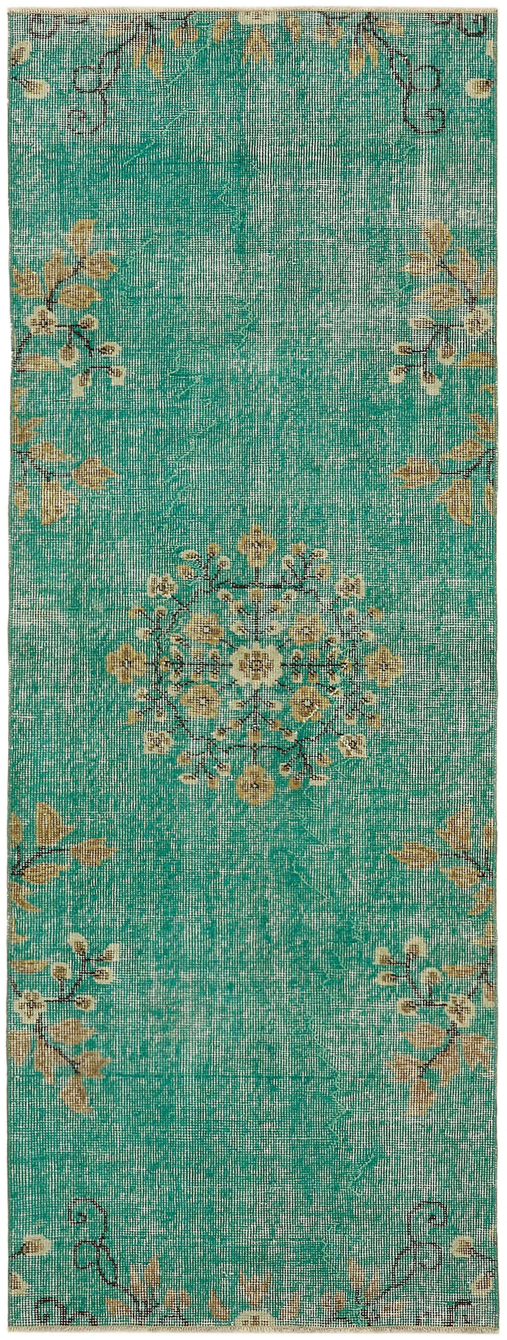 3x7 Blue Turkish Vintage Area Rug - 45758