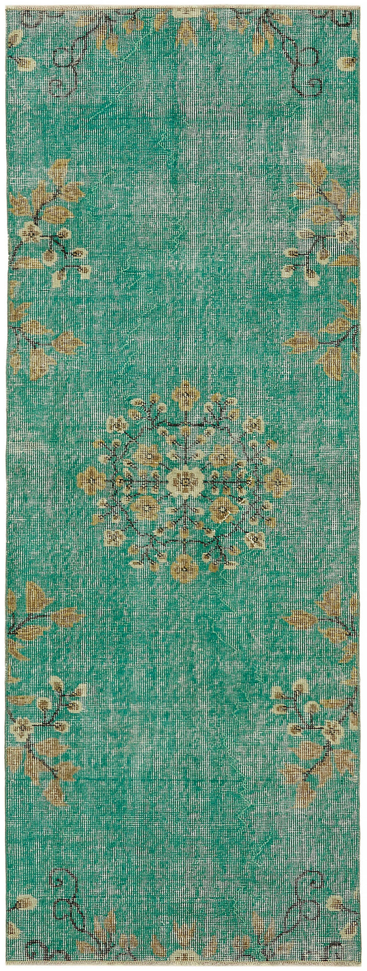 3x7 Blue Turkish Vintage Area Rug - 45758