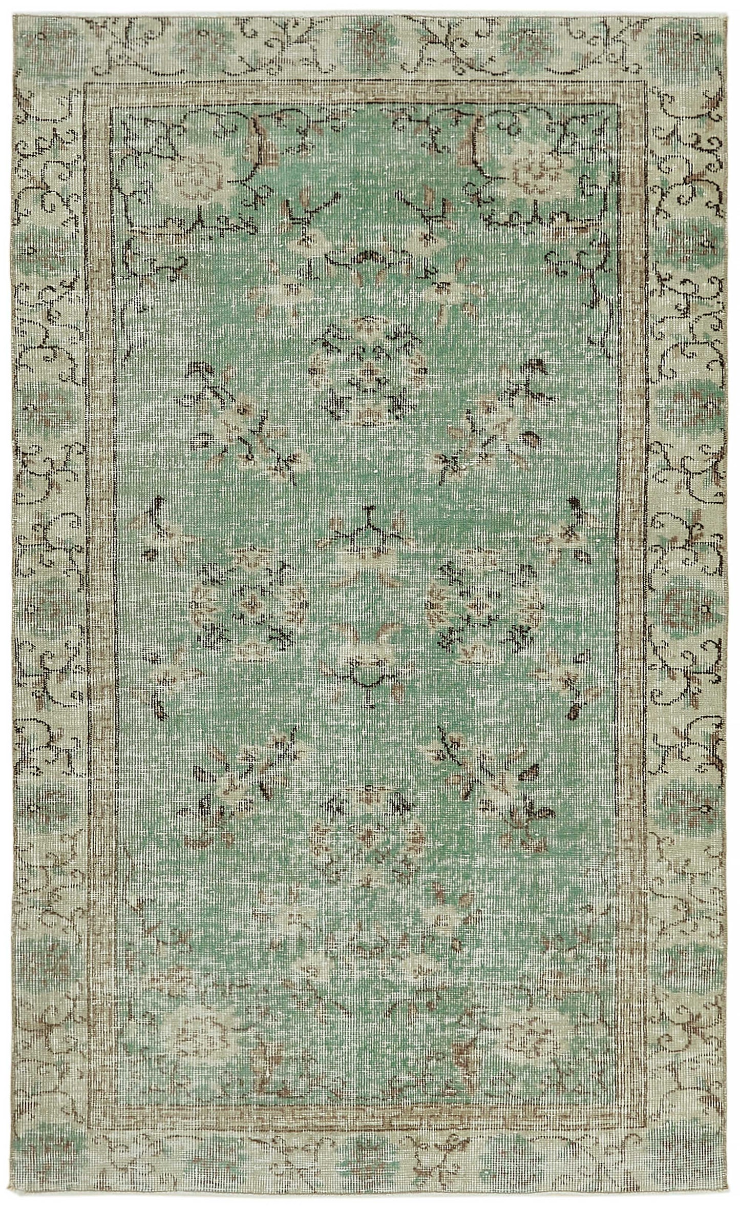 4x6 Blue Turkish Vintage Area Rug - 45759