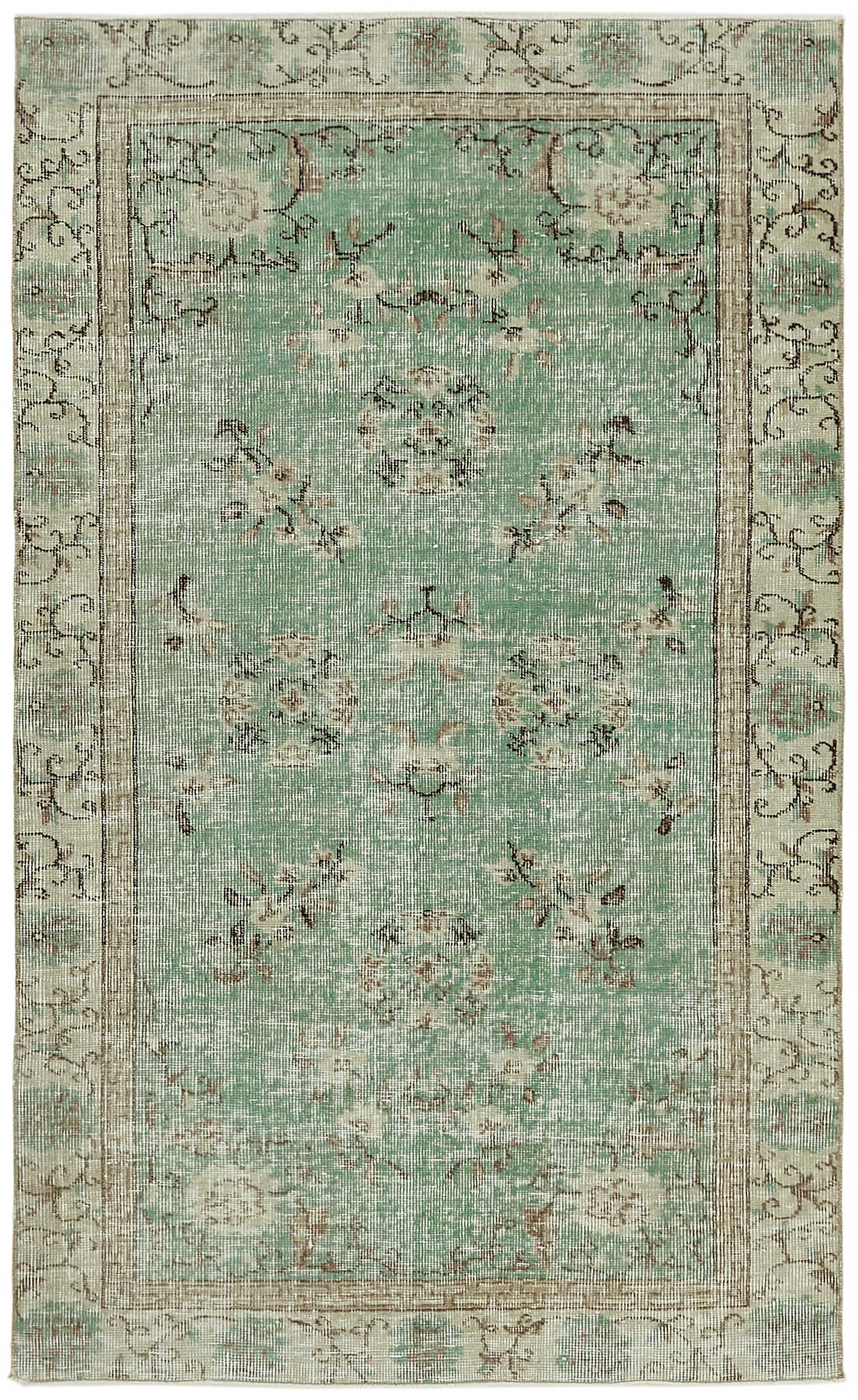 4x6 Blue Turkish Vintage Area Rug - 45759