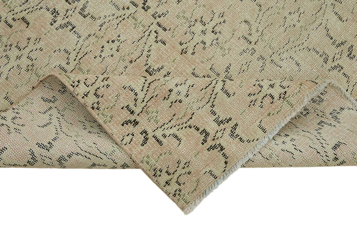 4x5 Beige Turkish Vintage Area Rug - 45760