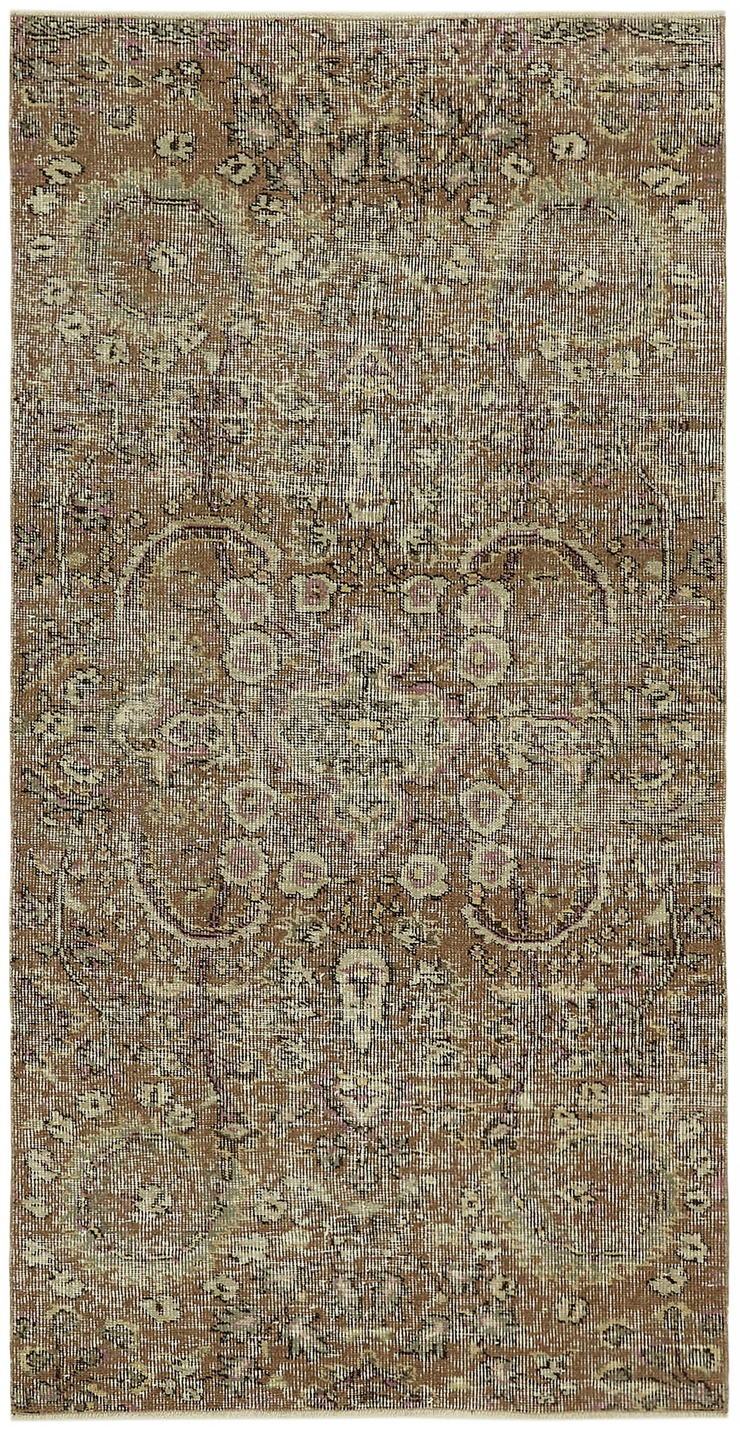 3x6 Brown Turkish Vintage Area Rug - 45764