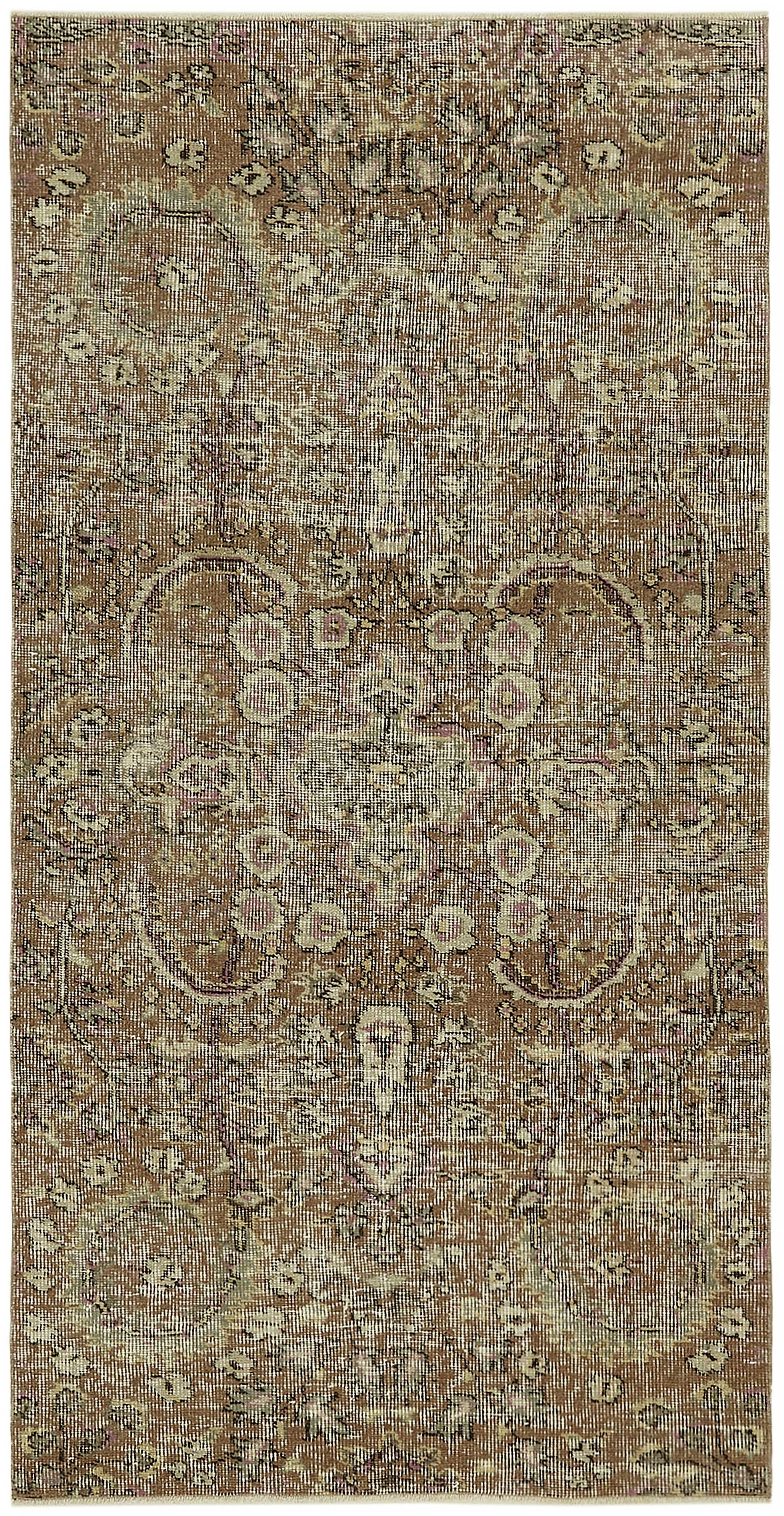 3x6 Brown Turkish Vintage Area Rug - 45764