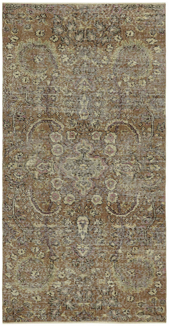 3x6 Brown Turkish Vintage Area Rug - 45764