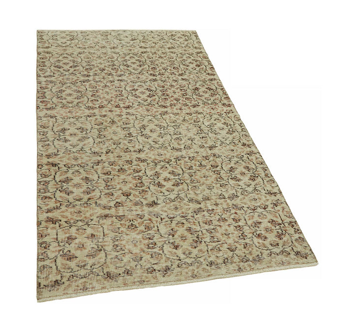 3x6 Beige Turkish Vintage Area Rug - 45767