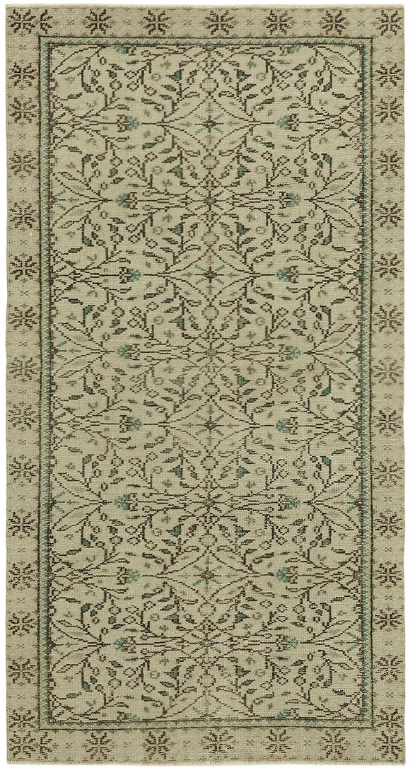 3x6 Beige Turkish Vintage Area Rug - 45768