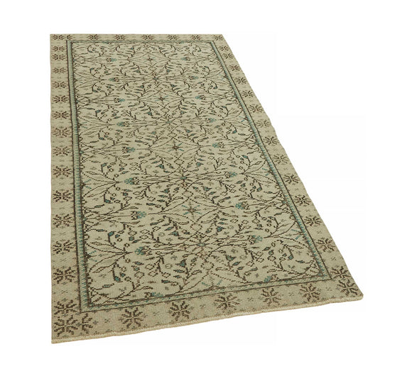 3x6 Beige Turkish Vintage Area Rug - 45768