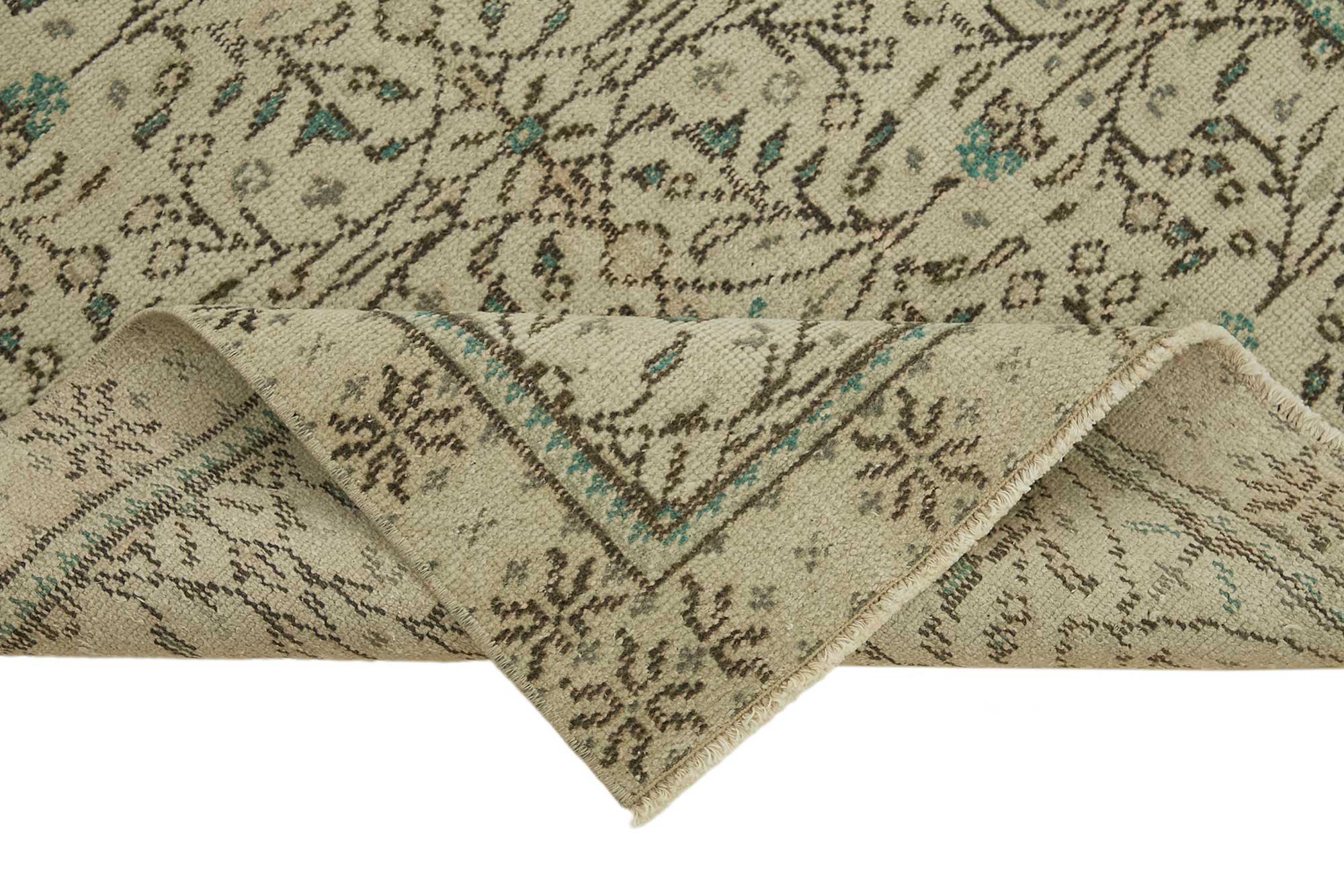 3x6 Beige Turkish Vintage Area Rug - 45768