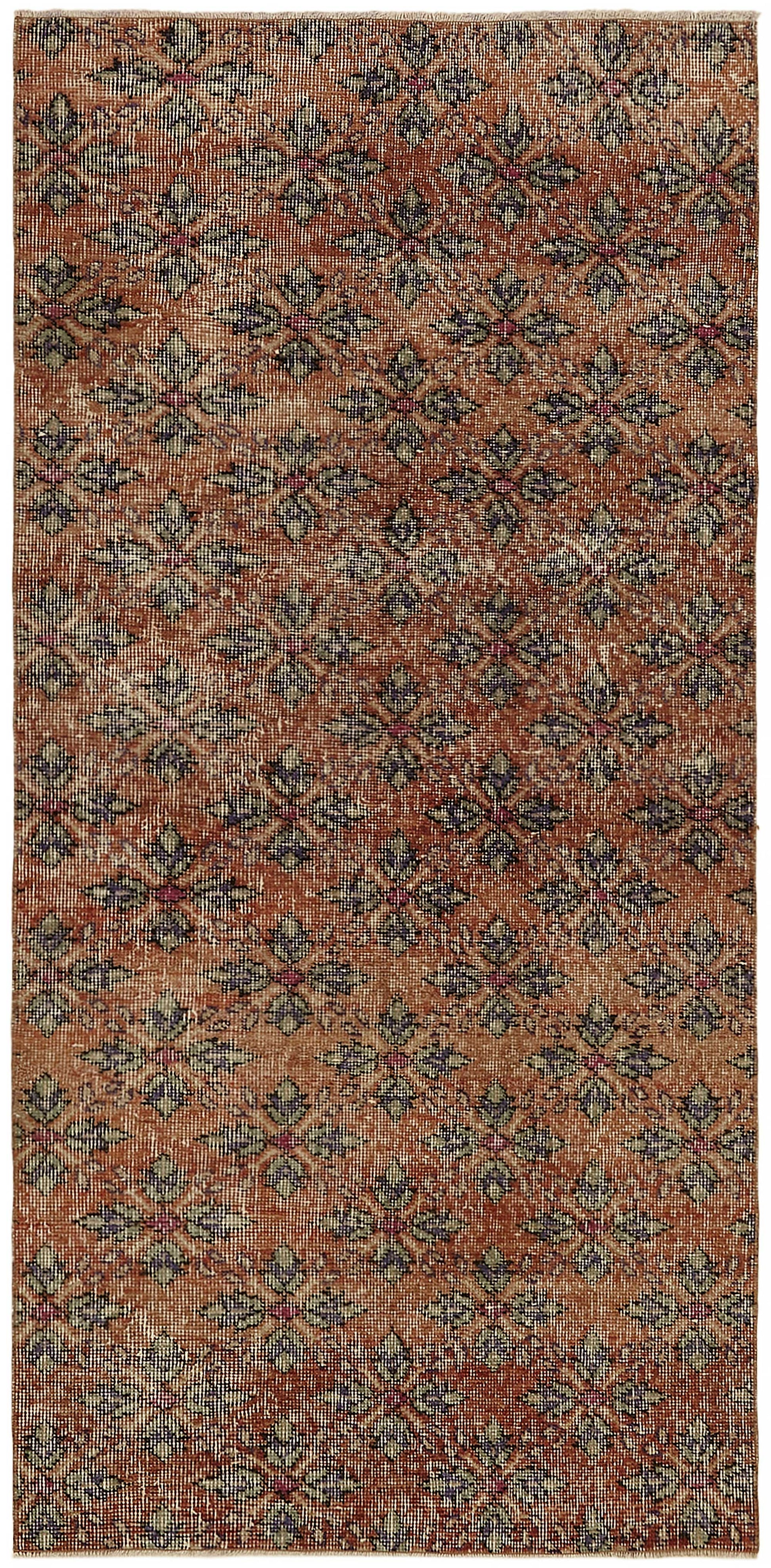 3x6 Red Turkish Vintage Area Rug - 45770