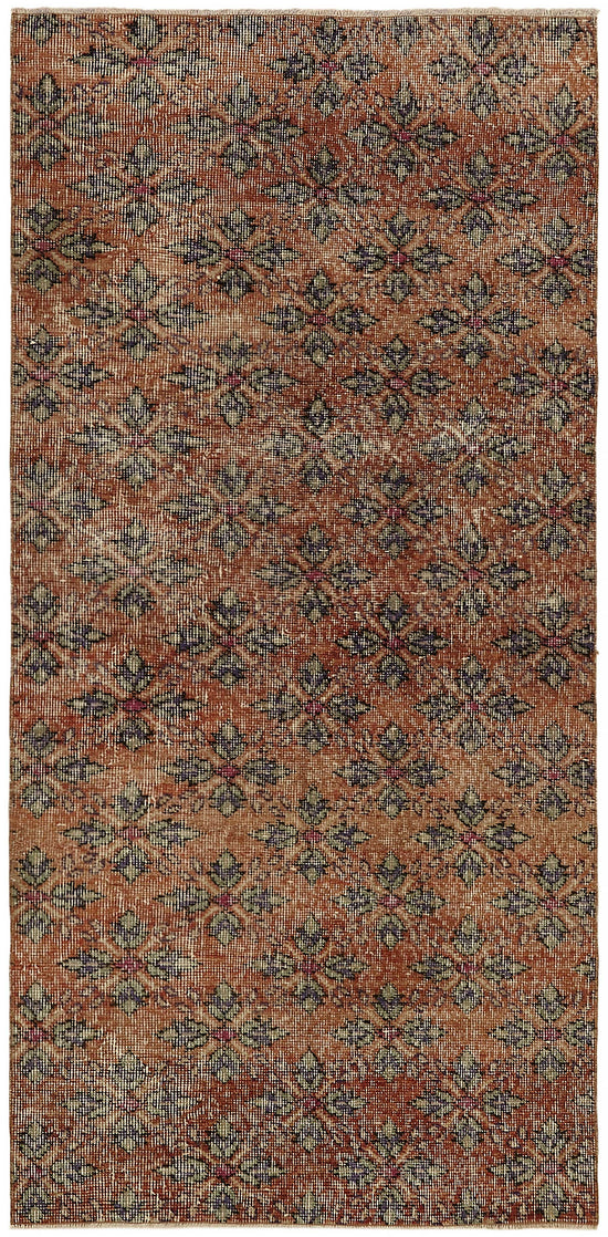 3x6 Red Turkish Vintage Area Rug - 45770