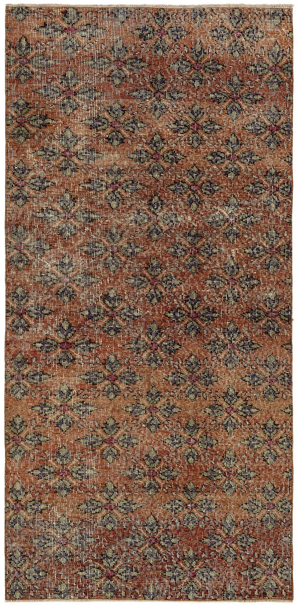 3x6 Red Turkish Vintage Area Rug - 45770