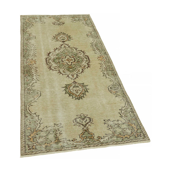 3x6 Beige Turkish Vintage Area Rug - 45772