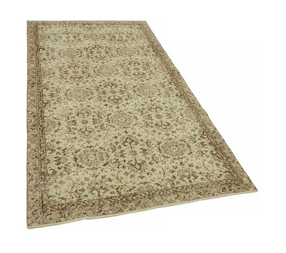 4x8 Beige Turkish Vintage Area Rug - 45773