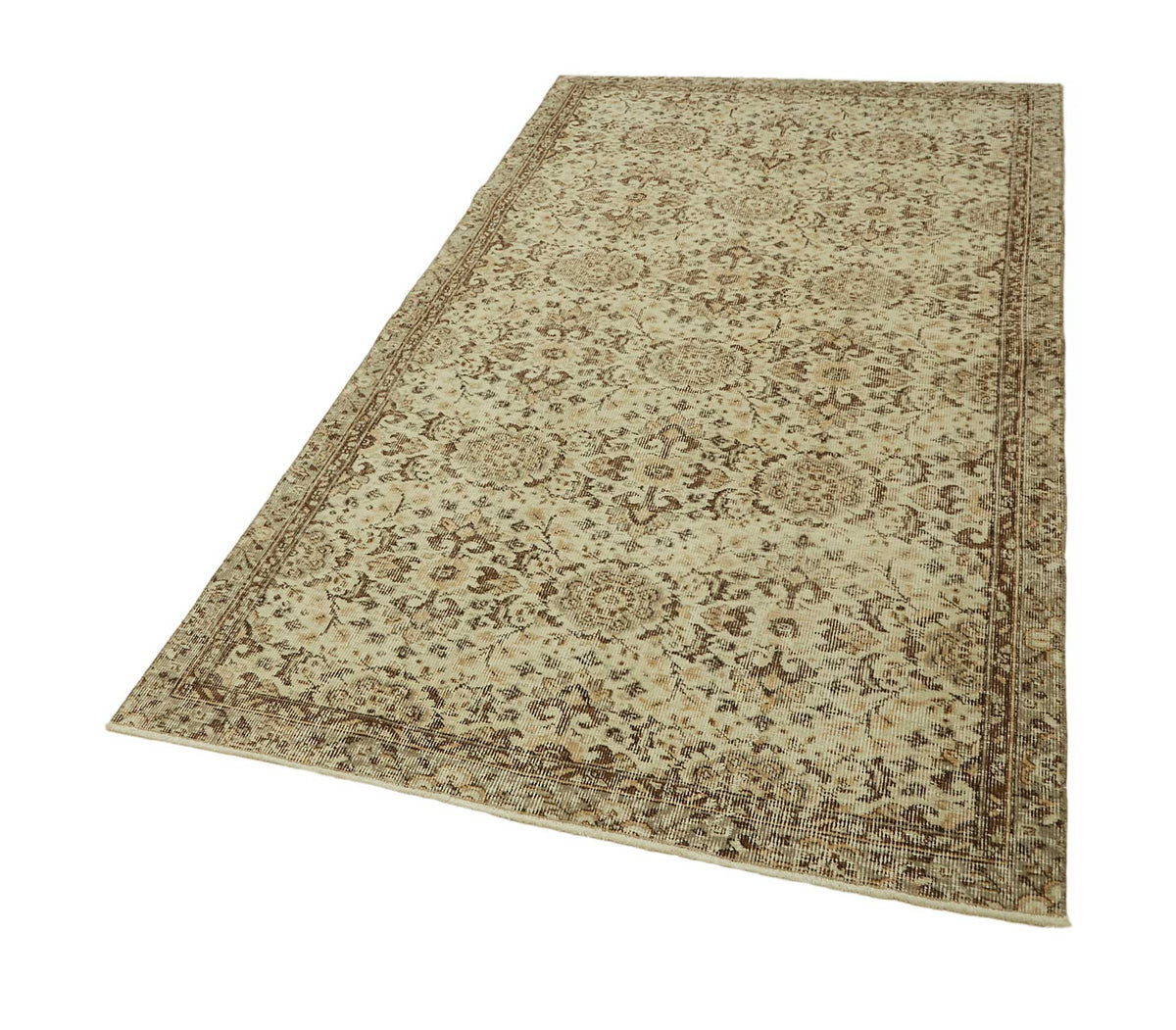 4x8 Beige Turkish Vintage Area Rug - 45773