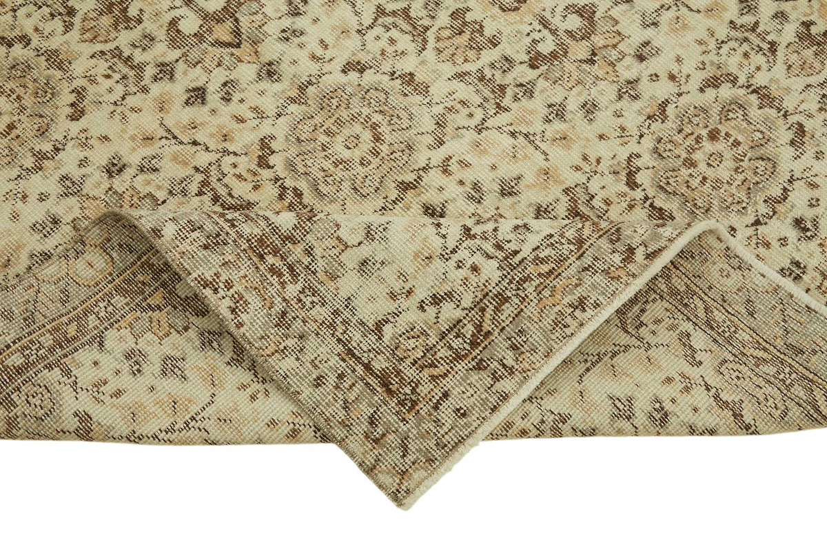 4x8 Beige Turkish Vintage Area Rug - 45773