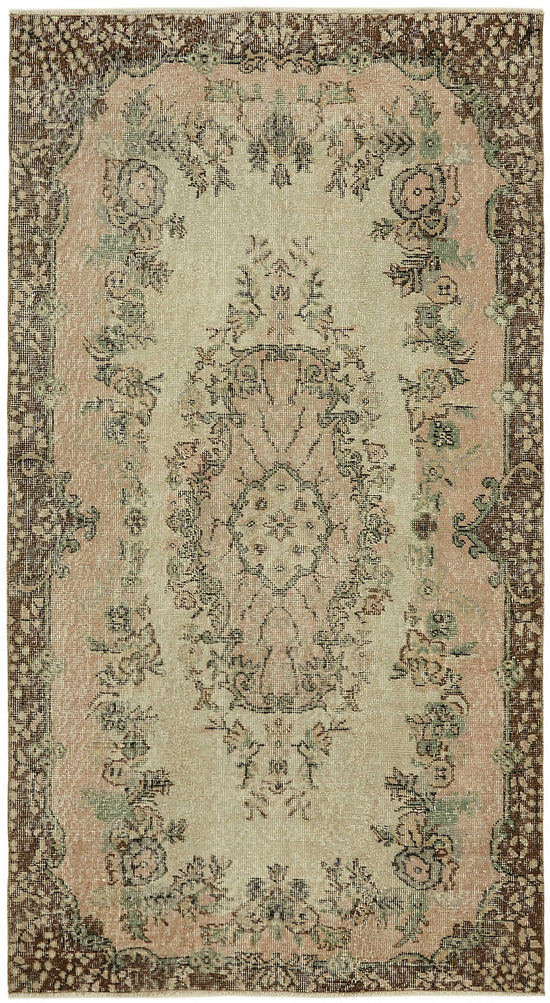 4x7 Beige Turkish Vintage Area Rug - 45774