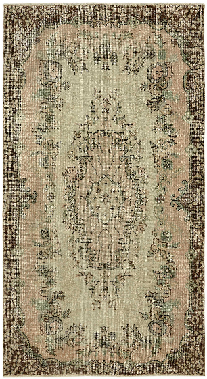 4x7 Beige Turkish Vintage Area Rug - 45774