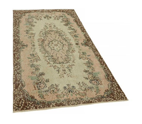 4x7 Beige Turkish Vintage Area Rug - 45774
