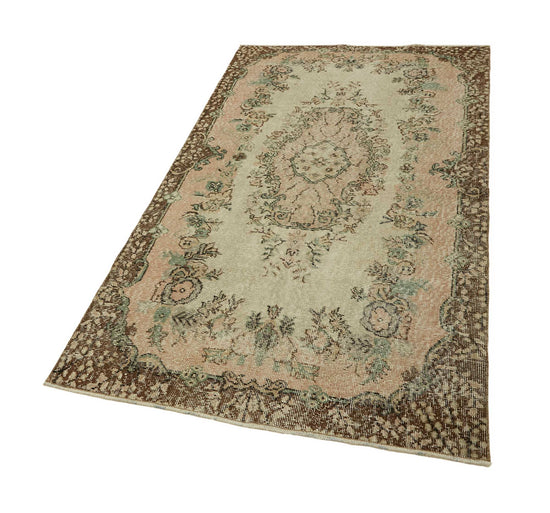 4x7 Beige Turkish Vintage Area Rug - 45774