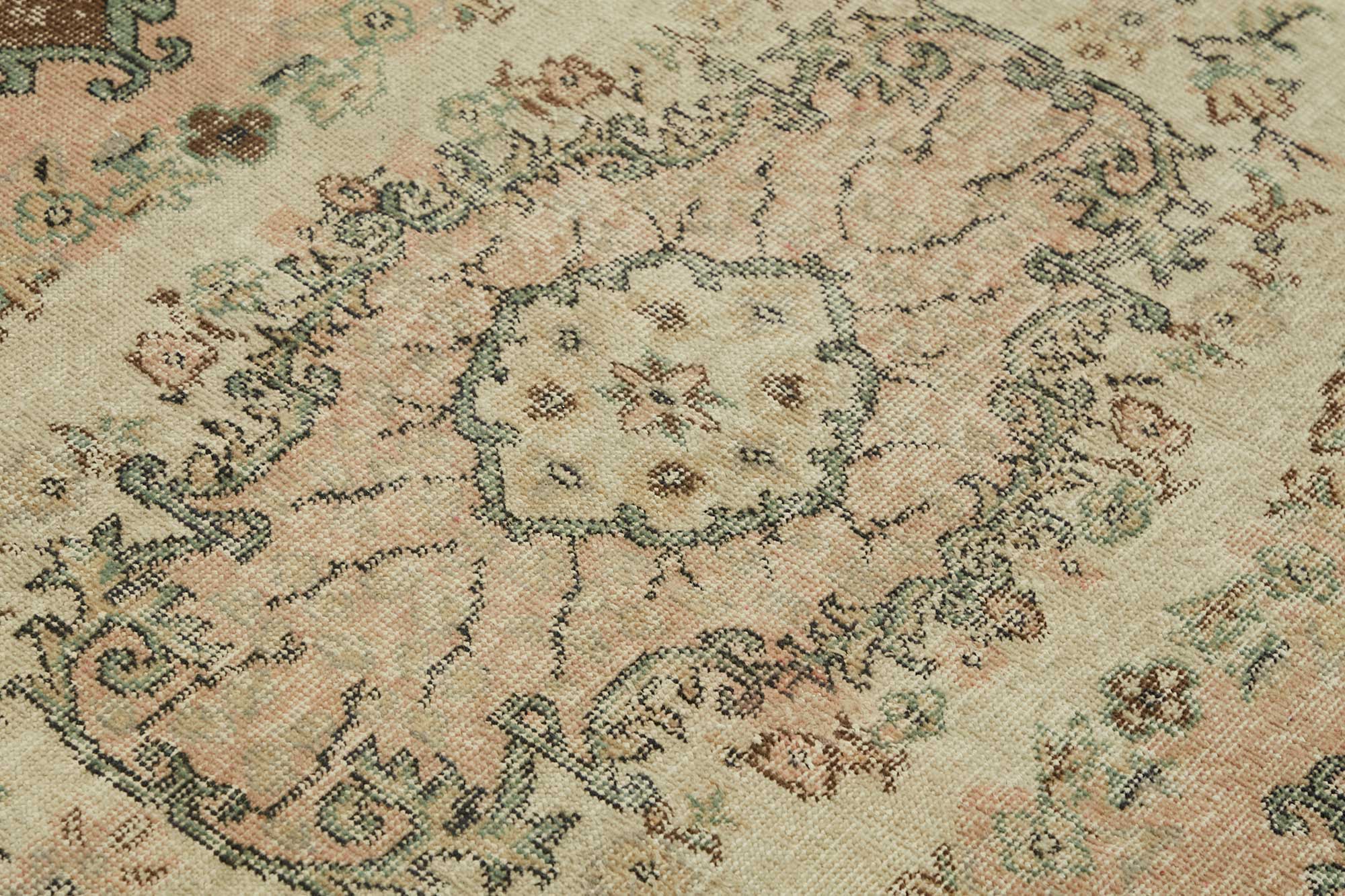 4x7 Beige Turkish Vintage Area Rug - 45774