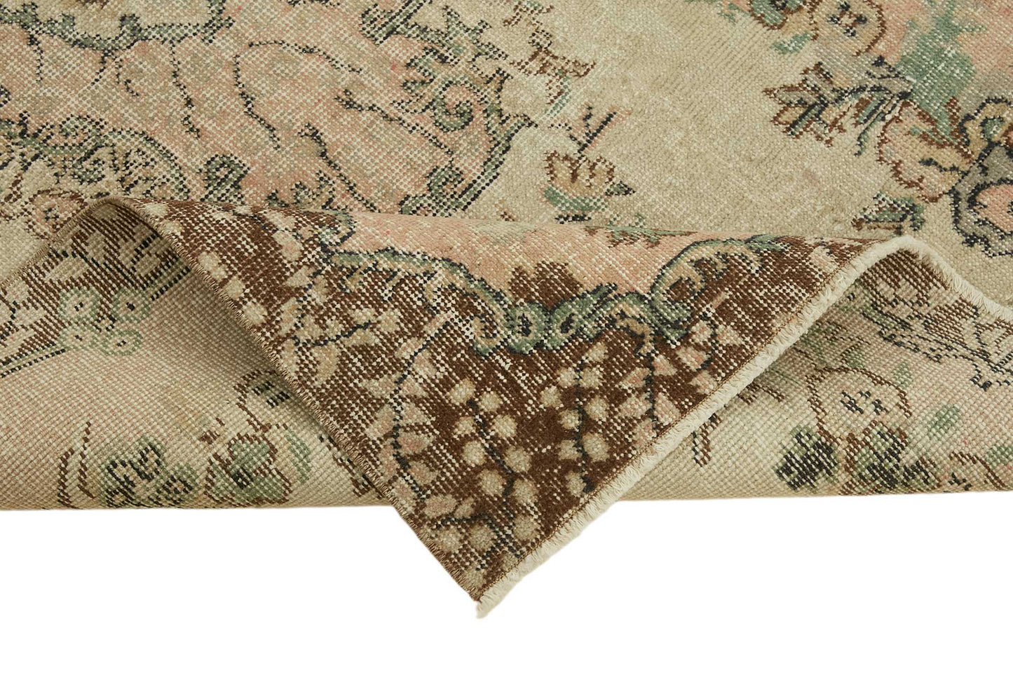 4x7 Beige Turkish Vintage Area Rug - 45774