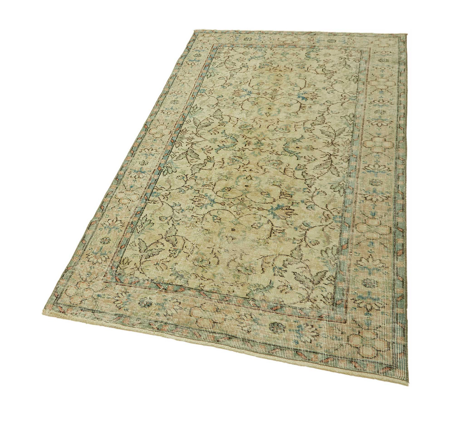 4x6 Beige Turkish Vintage Area Rug - 45775