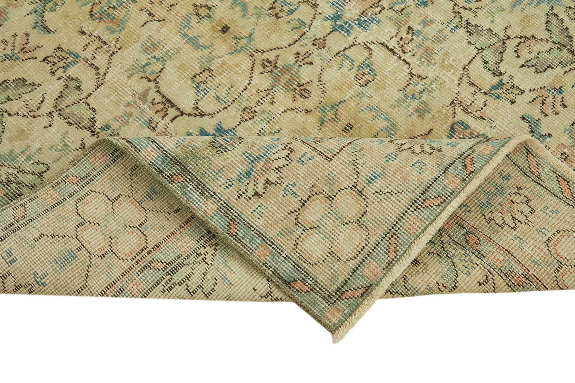 4x6 Beige Turkish Vintage Area Rug - 45775