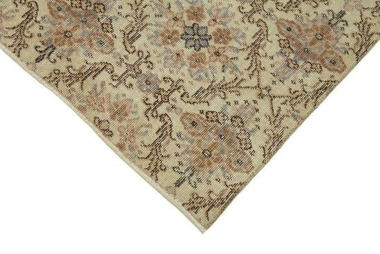 4x7 Beige Turkish Vintage Area Rug - 45777