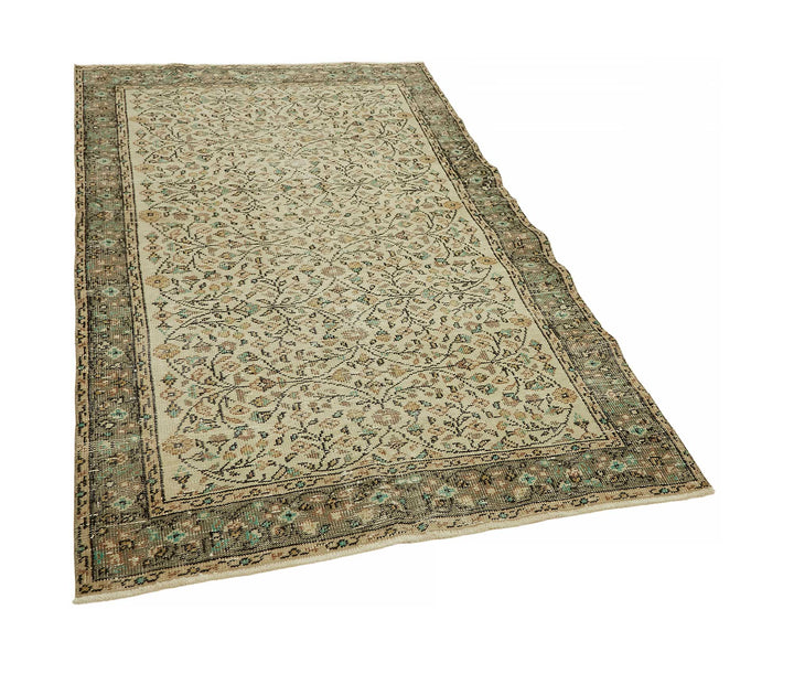4x7 Beige Turkish Vintage Area Rug - 45779
